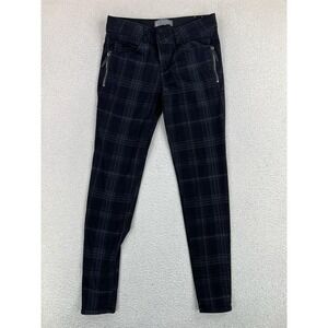 Wit & Wisdom Skinny Jeans Womens 6 Black Plaid Mid Rise Stretch Zip Pockets